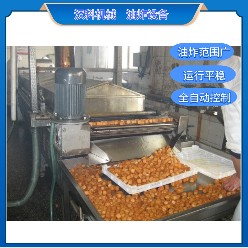 包浆豆腐油炸线 龙门架提升油炸机器 全油型鸡排油炸线